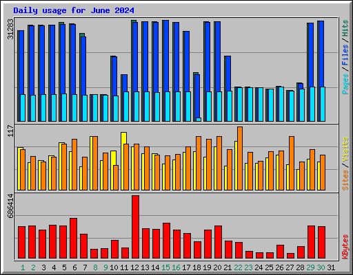 Daily usage for June 2024