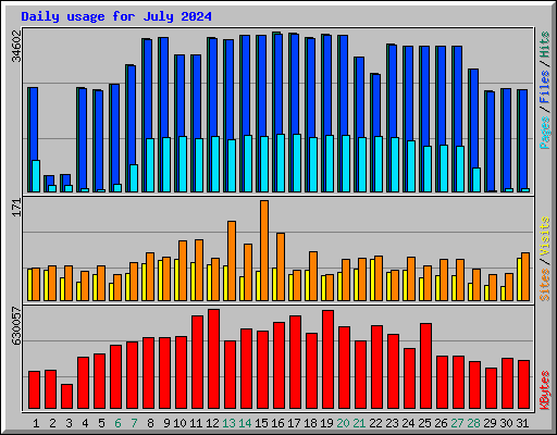 Daily usage for July 2024