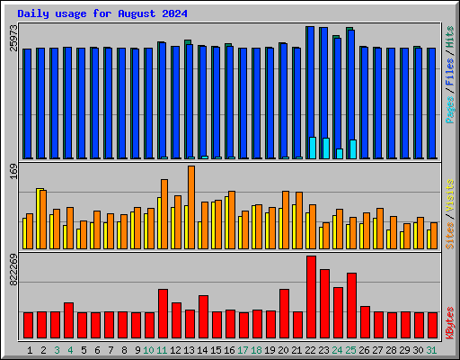 Daily usage for August 2024