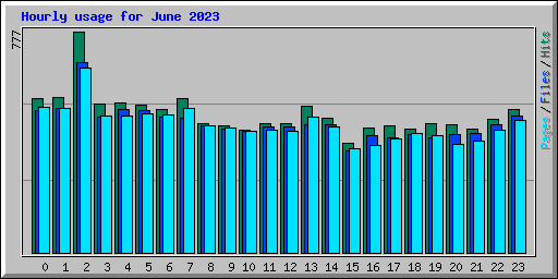 Hourly usage for June 2023