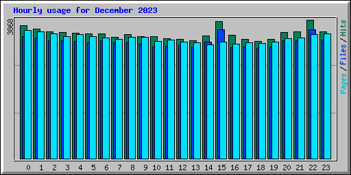 Hourly usage for December 2023