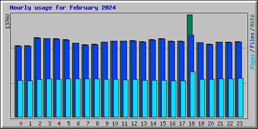 Hourly usage for February 2024